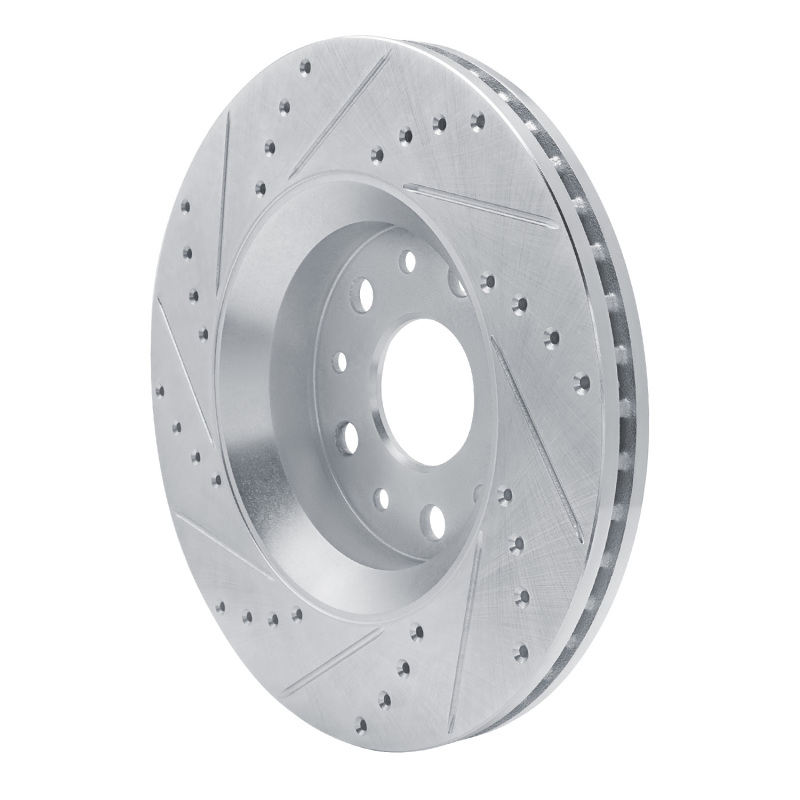 Jeep Gladiator Brake Rotor (1) - Front Right - R1 Concepts - Drilled & Slotted - Silver - `18-`25